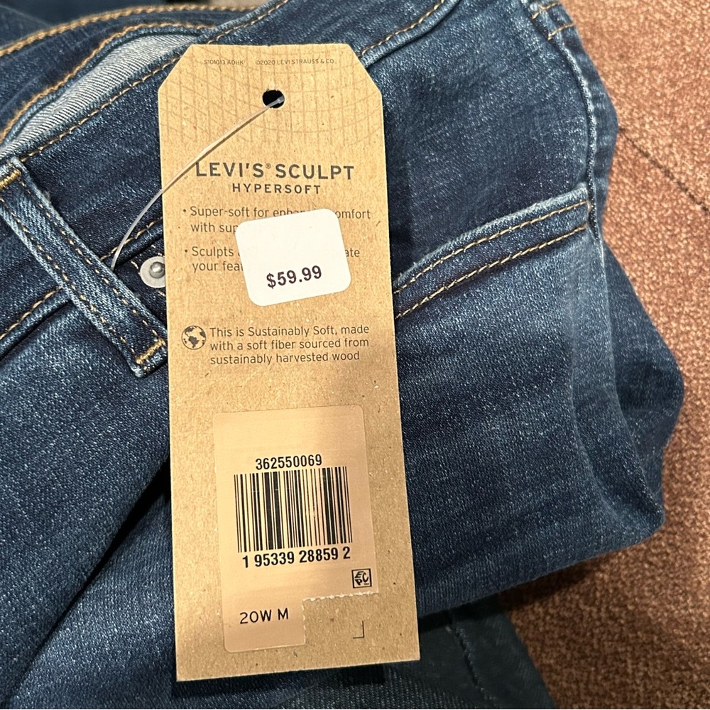 Levi’s 711 Skinny Jeans Women’s‎ 20W Sculpt Hypersoft Distressed Stretch NWT - Picture 7 of 12
